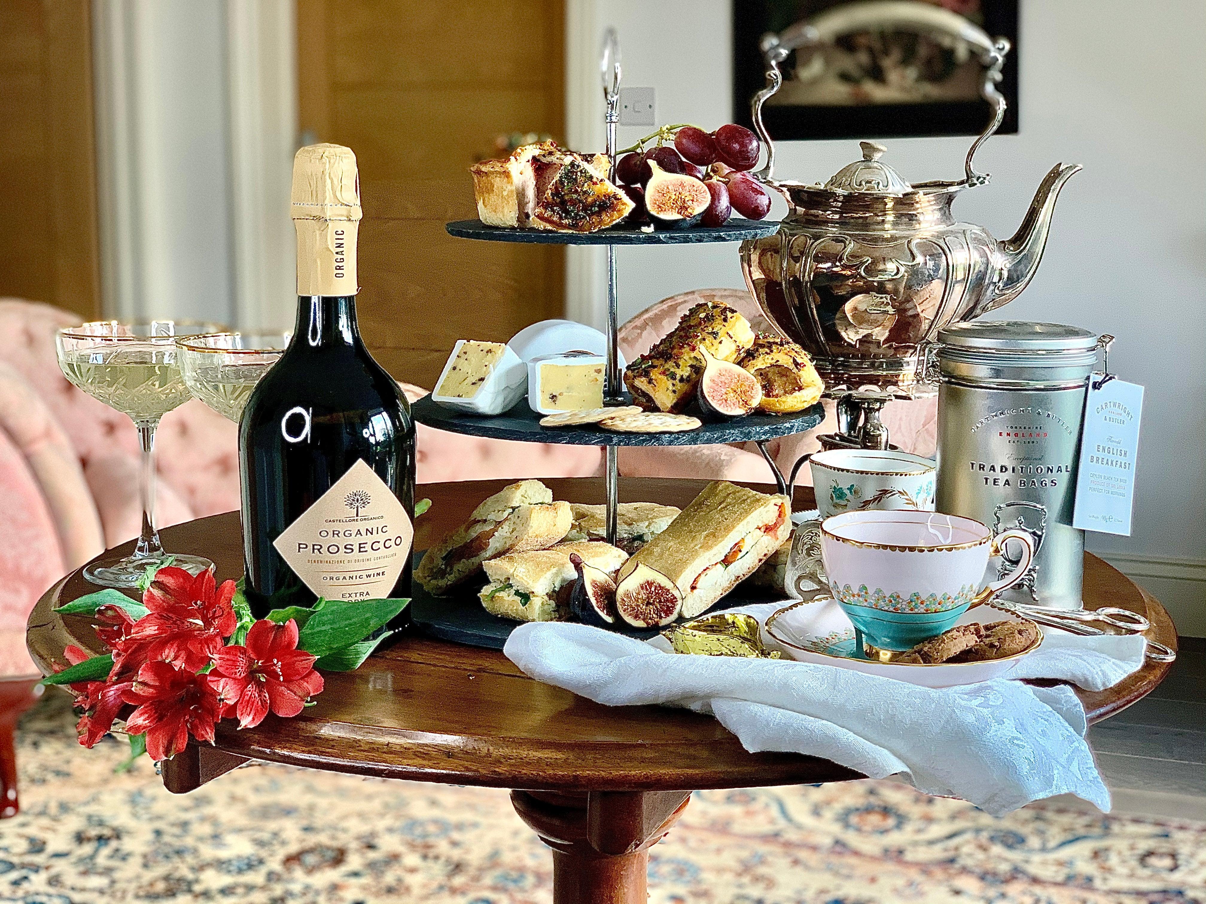 Savoury Afternoon Tea For 2 - With Prosecco - Celebration Cheeses
