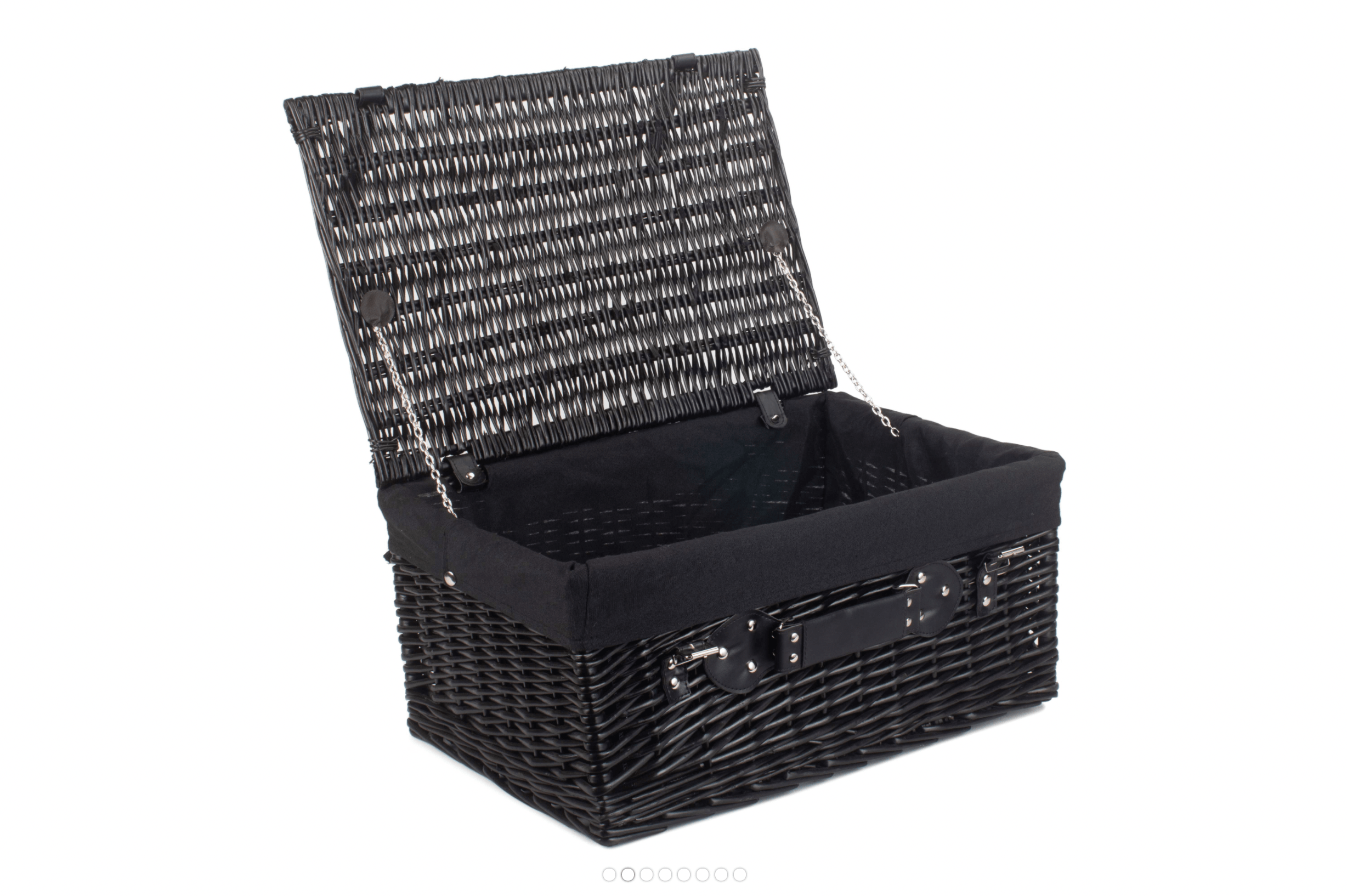 Empty Black Willow Hamper with Black Lining 16" - Celebration Cheeses