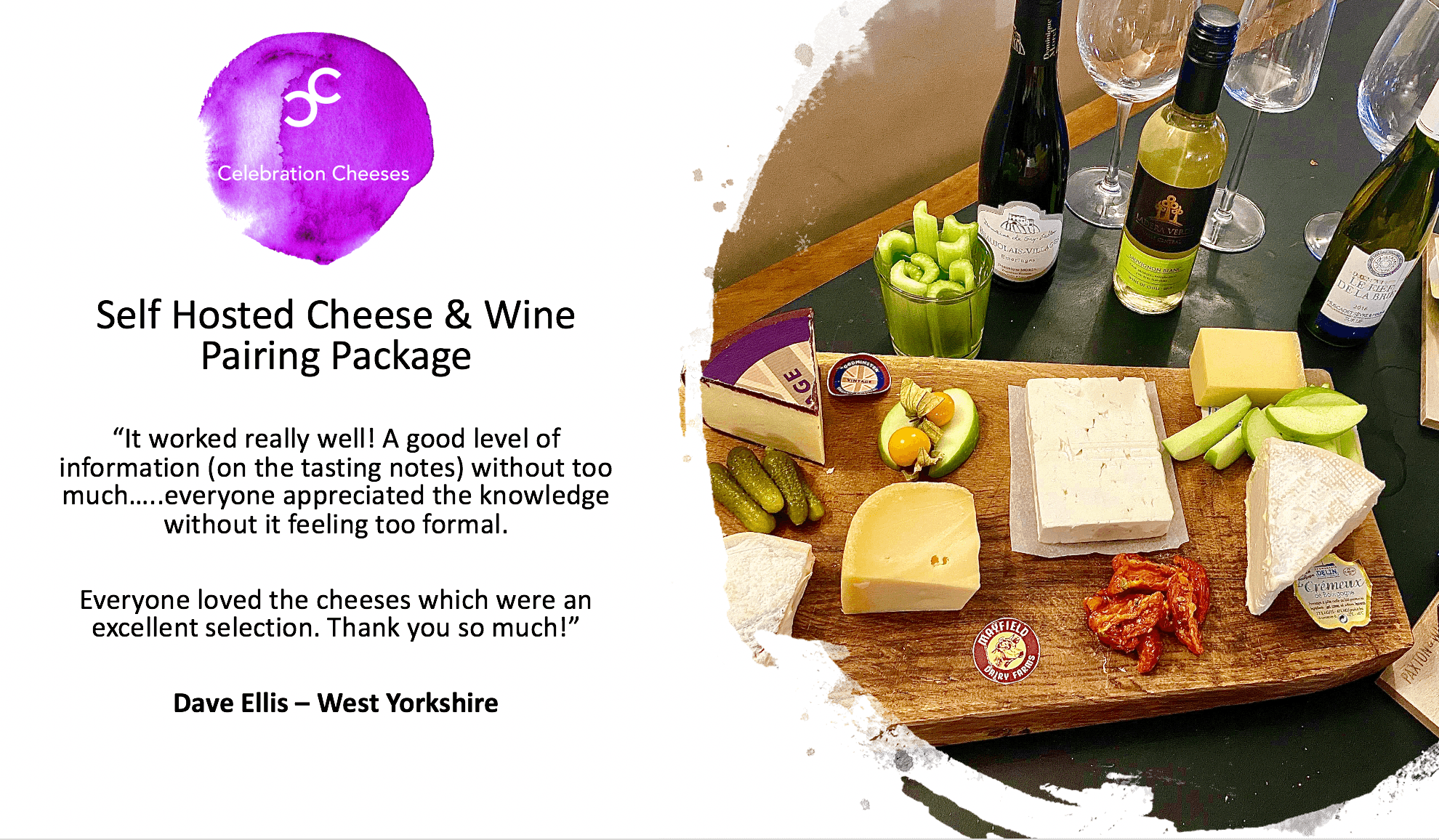 Self Hosted Cheese & Wine Pairing Experience - Gold (priced per person) - Celebration Cheeses